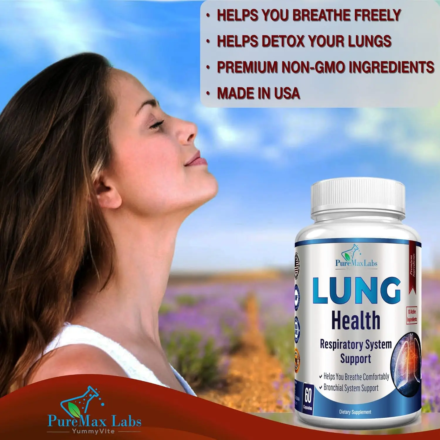 Puremax Labs Lung Health Respiratory System Support Supplement